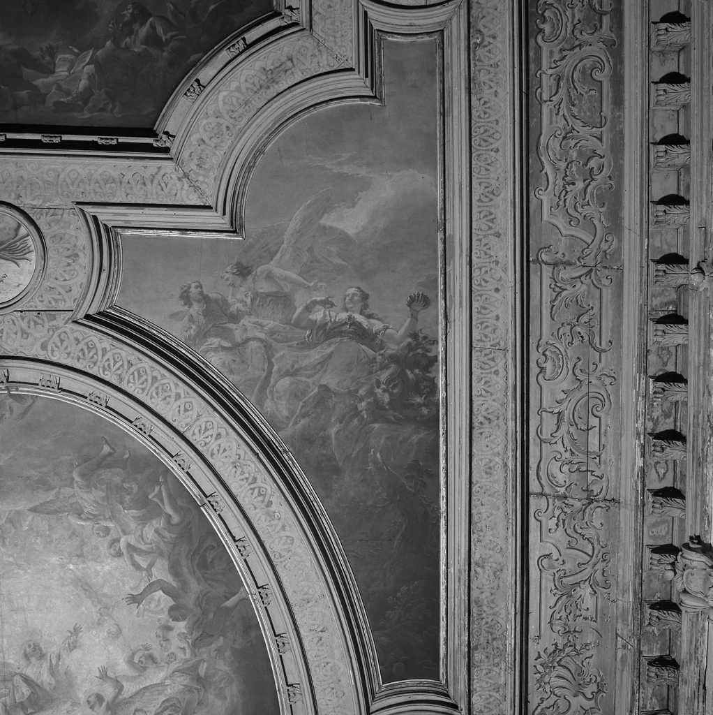 Scuola Grande di S. Giovanni Evangelista, meretrice di Babilonia seduta sulla bestia scarlatta con sette teste e dieci corna - Venezia